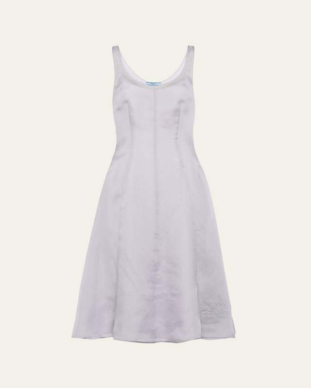 Embroidered Midi Organza Dress